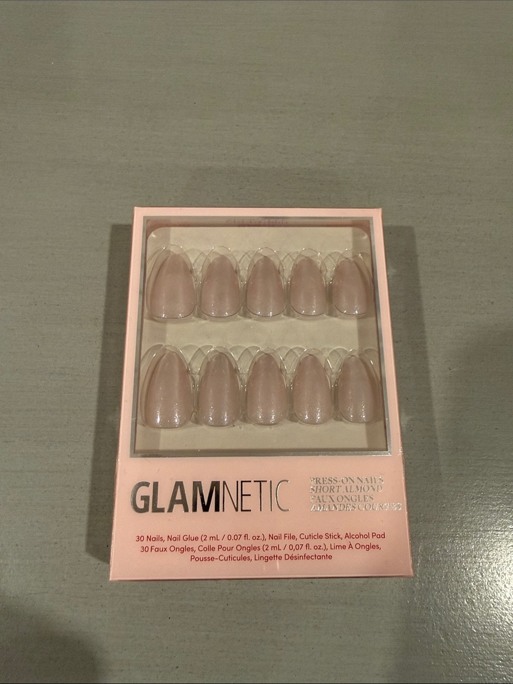 GLAMNETIC Nude Press-On Short Almond Nails - 30 Pack